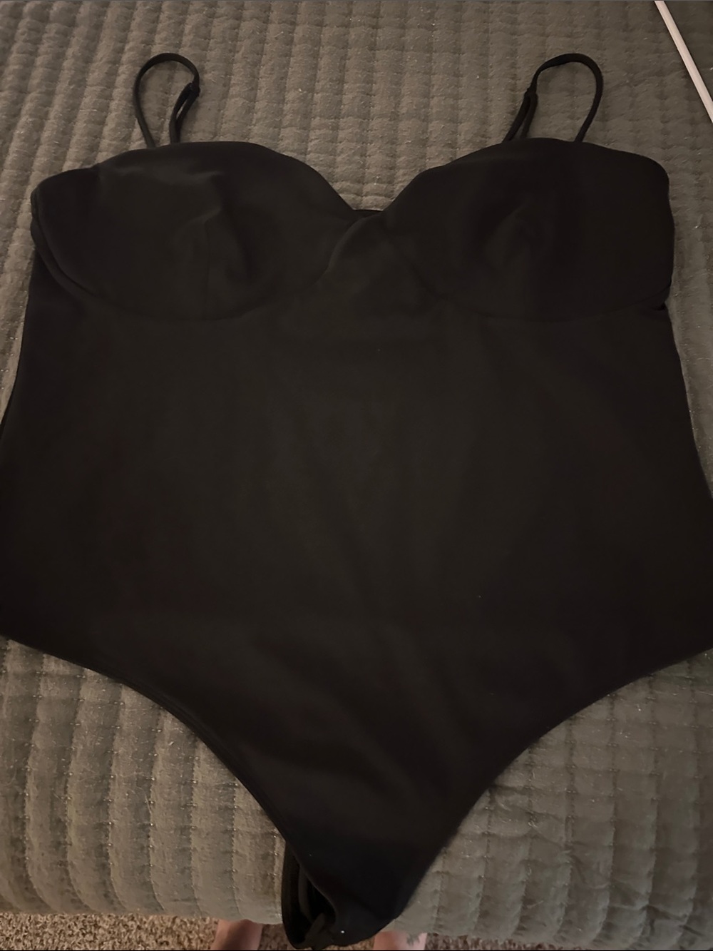 Express Black One-Piece Bodysuit with Spaghetti Straps